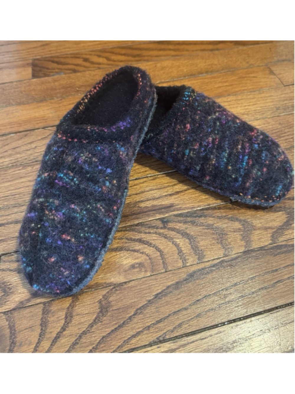 Haflinger ASP46 Black Speckle Wool Slippers EU 37 Made in Germany